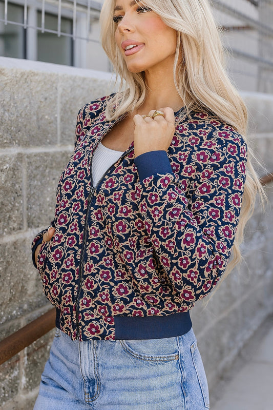 ONLINE ONLY! Ampersand Avenue Flowerbomb-er Jacket- Blue