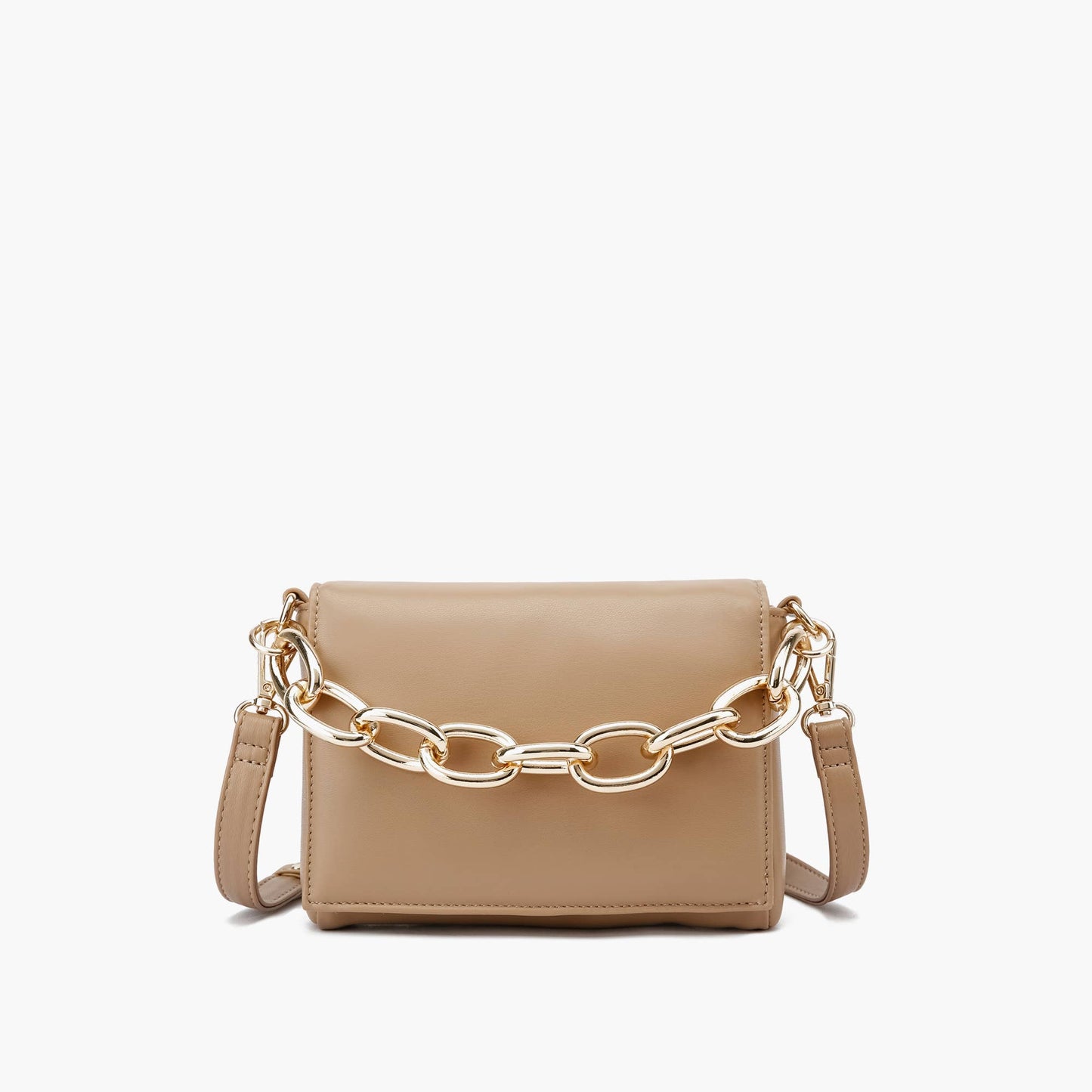 Like Dreams - Mysa Gold Chain Crossbody: Taupe