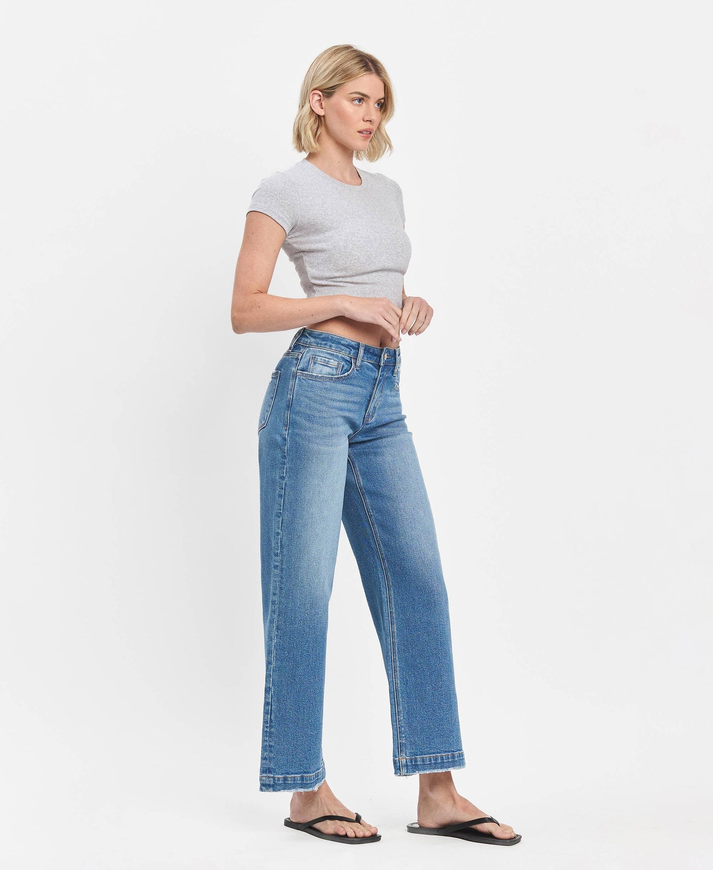 Lovervet by VERVET - HIGH RISE TROUSER WIDE JEANS IMPROVE