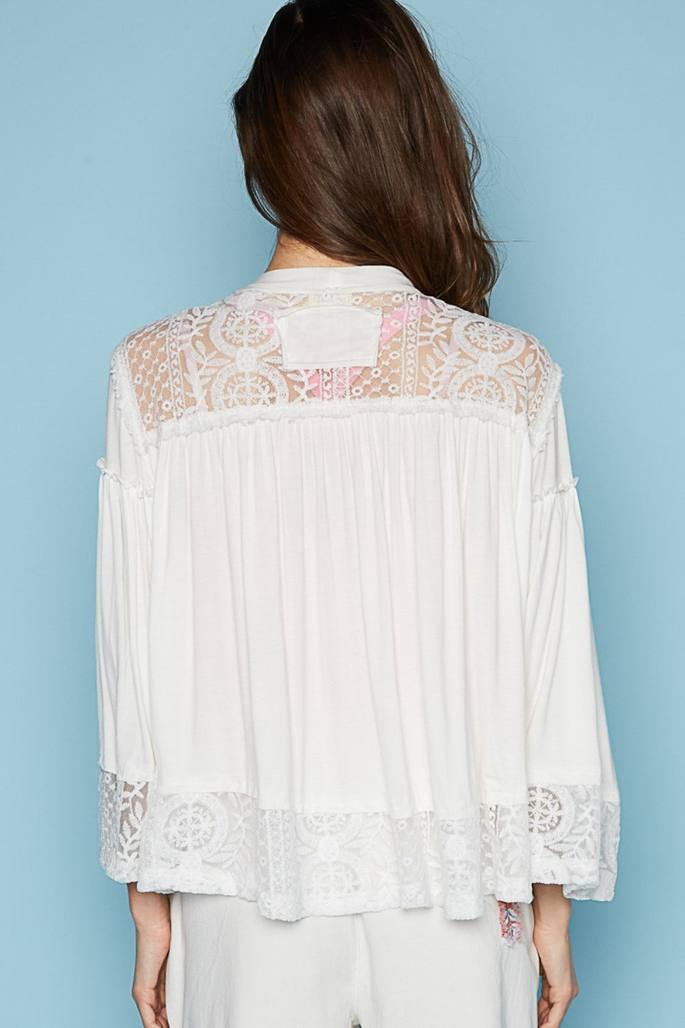 ONLINE ONLY! POL Open Front Lace Detail Cardigan