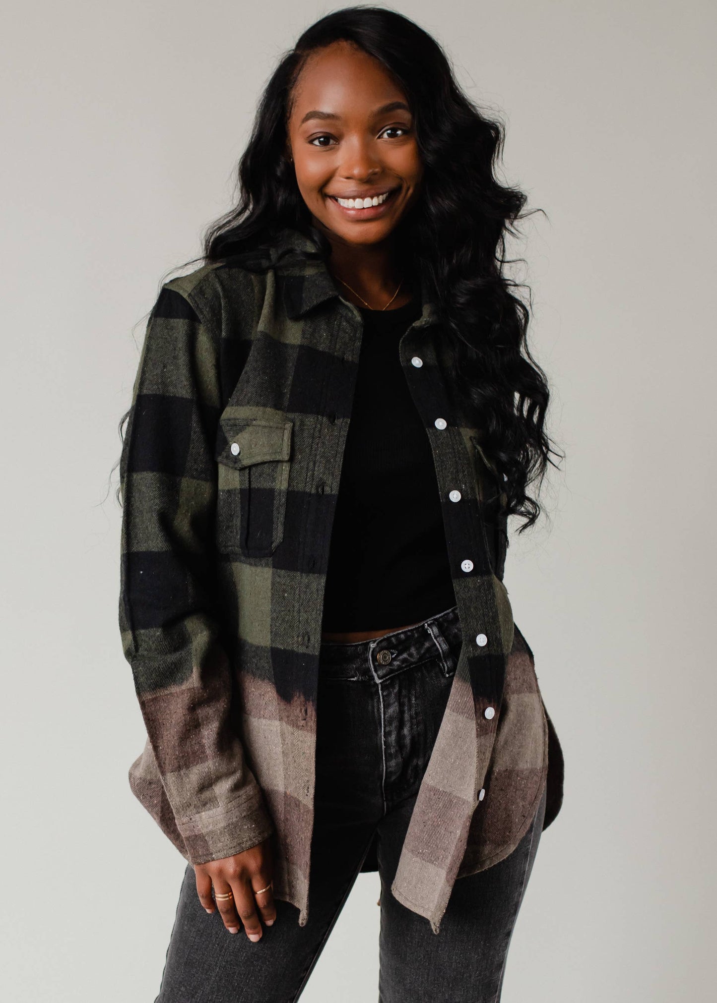 Panache Apparel Co. - Dk Green & Black Plaid Flannel