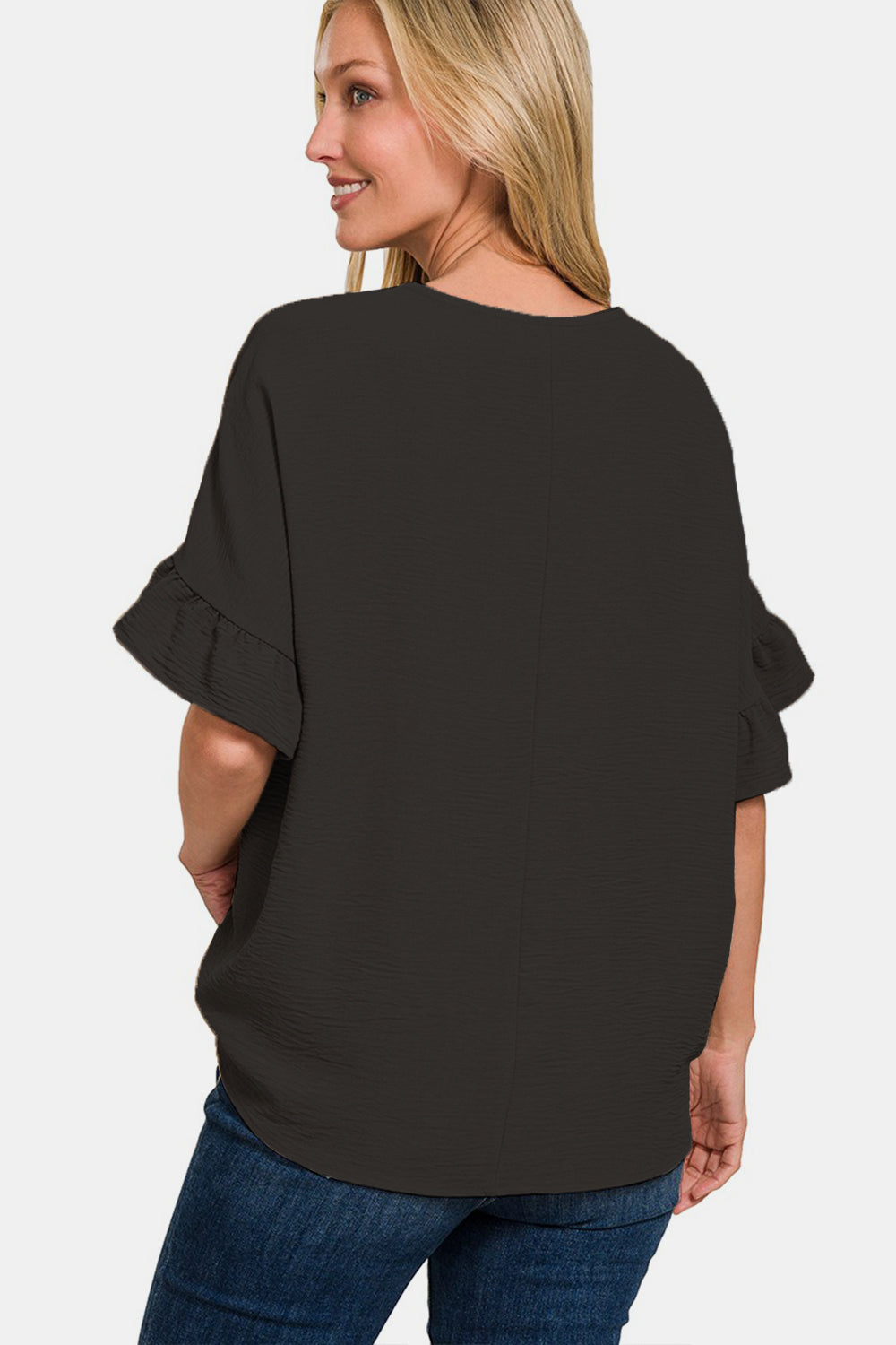 ONLINE ONLY! Zenana V-Neck Flutter Sleeve Top