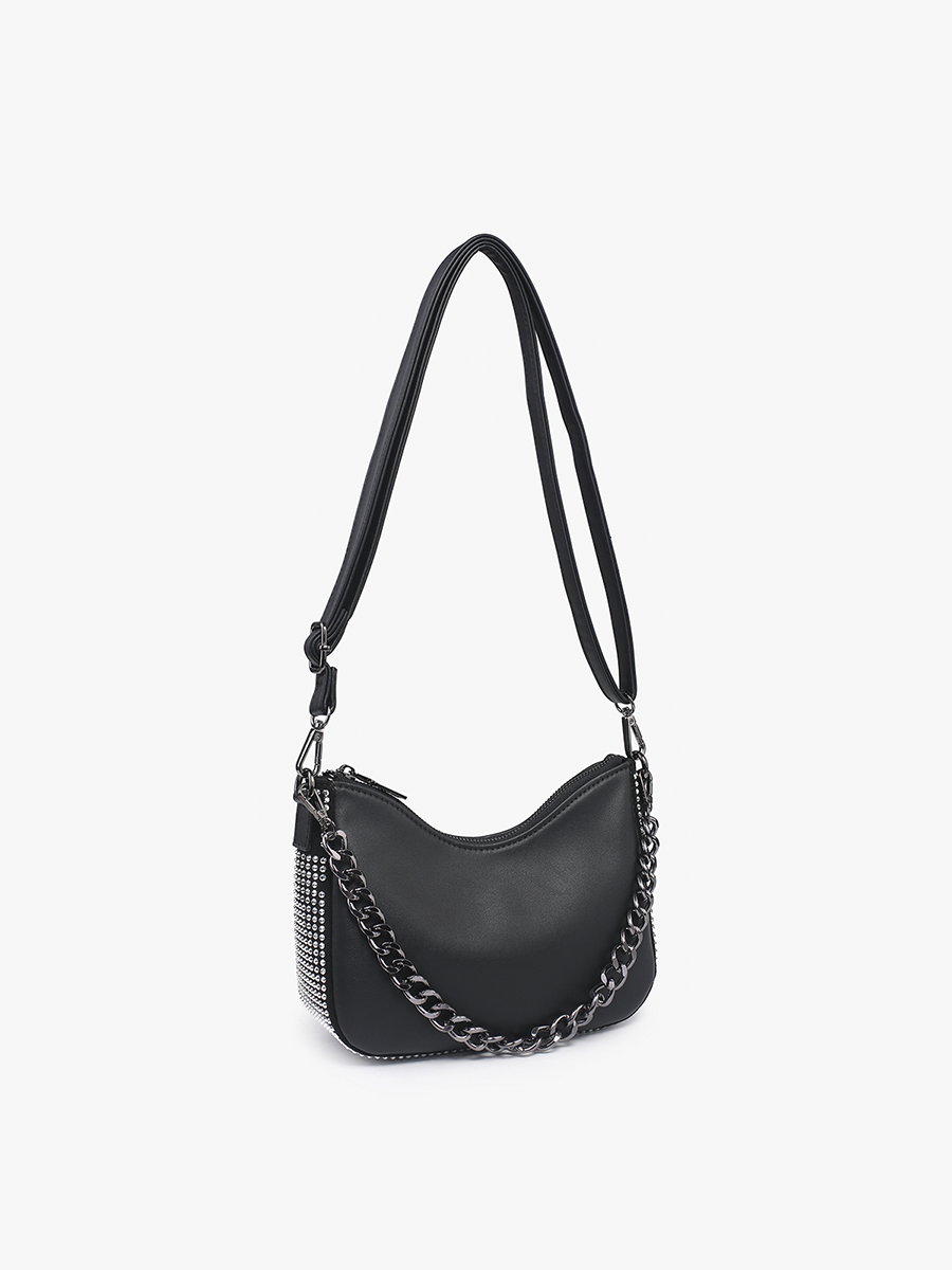 Jen & Co. Grommet Detailed Shoulder Bag: Black