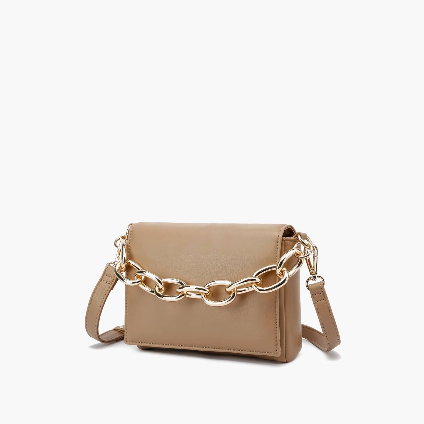 Like Dreams - Mysa Gold Chain Crossbody: Taupe