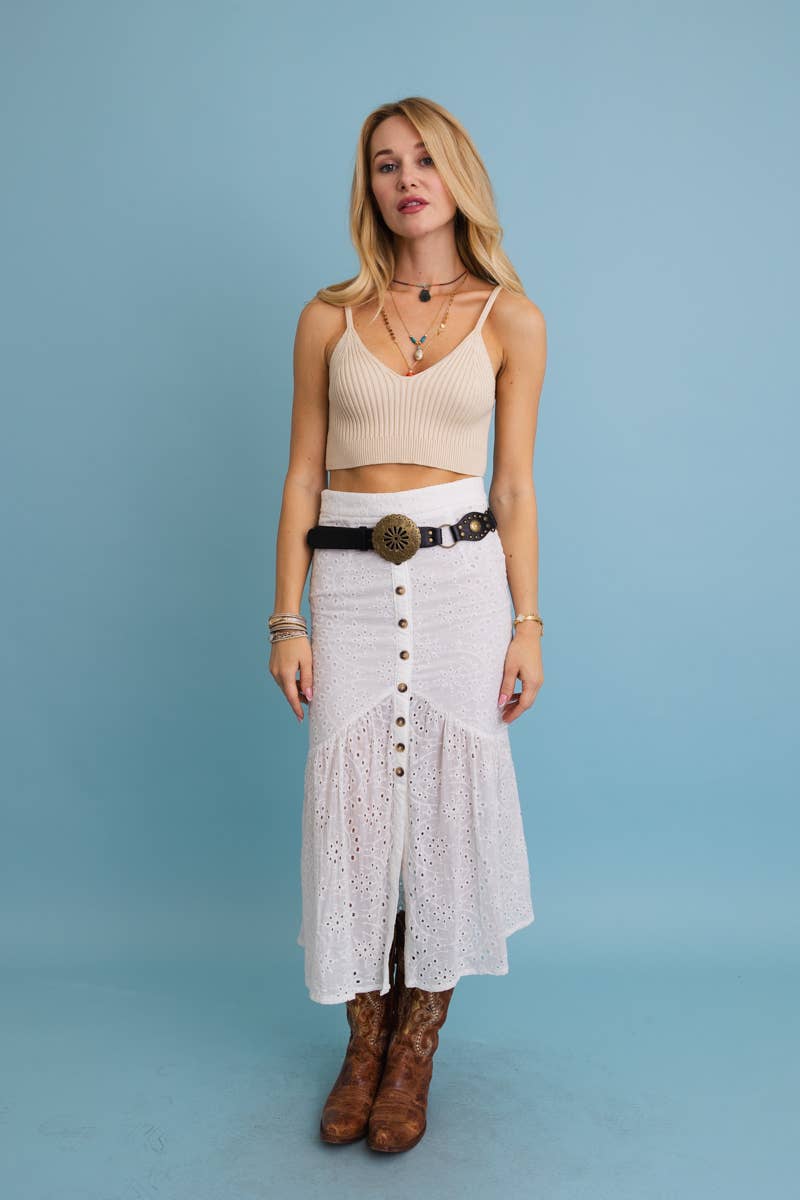 Leto Accessories - Western Concho Medallion Belt with Antiqued Metal Accents: Black