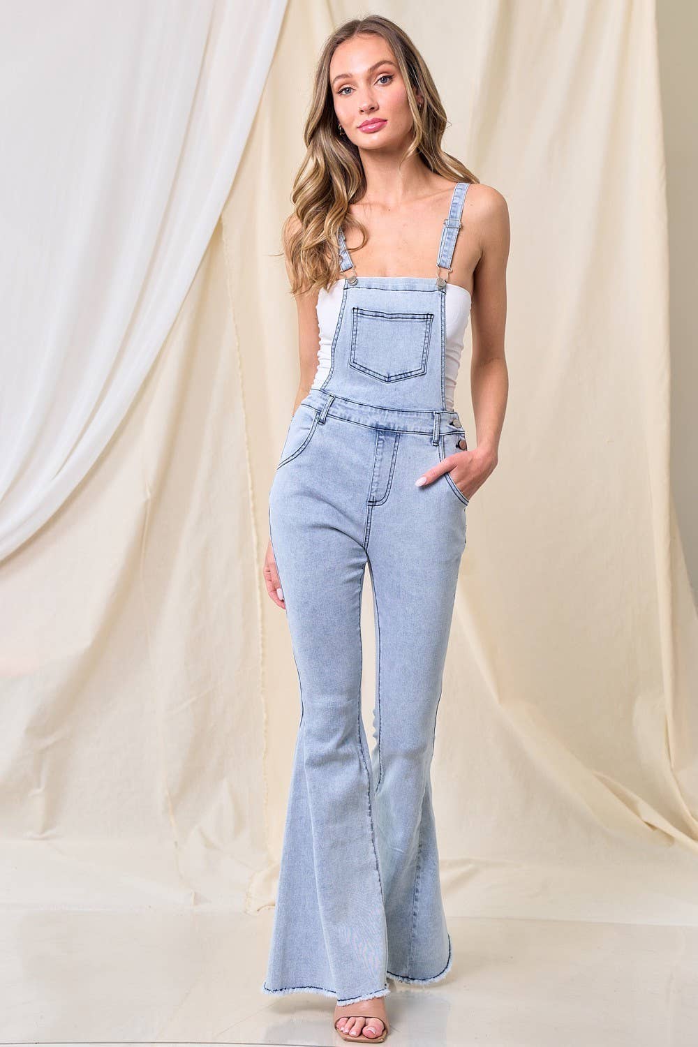 WISTERIA LANE - BELLBOTTOM DENIM OVERALLS