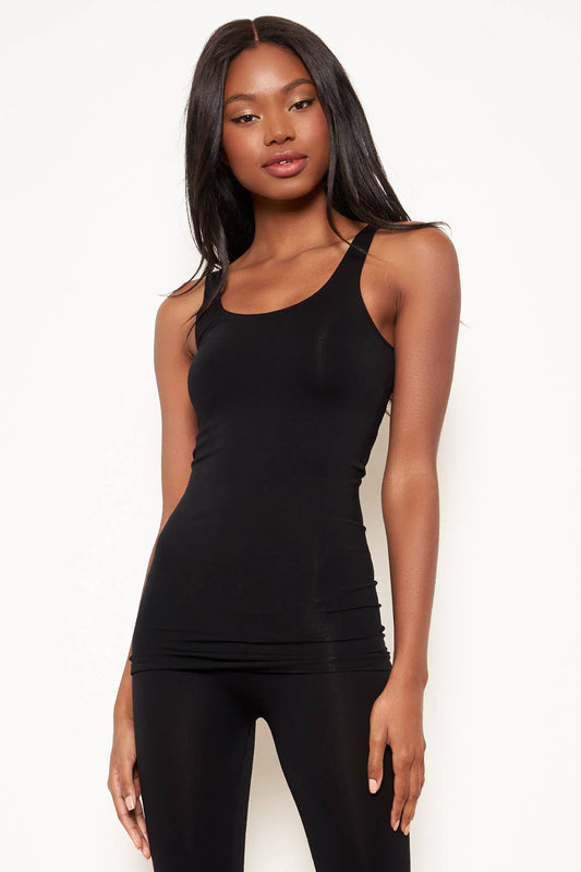 Sugarlips - Seamless Scoop Neck Tank Top: Black