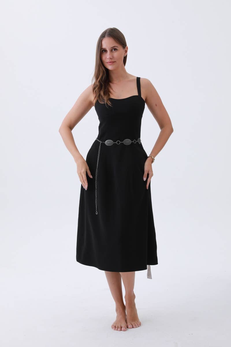 Leto Accessories - Western Chain Belt – Interlocking Oval & O-Ring Design: Autique Gold