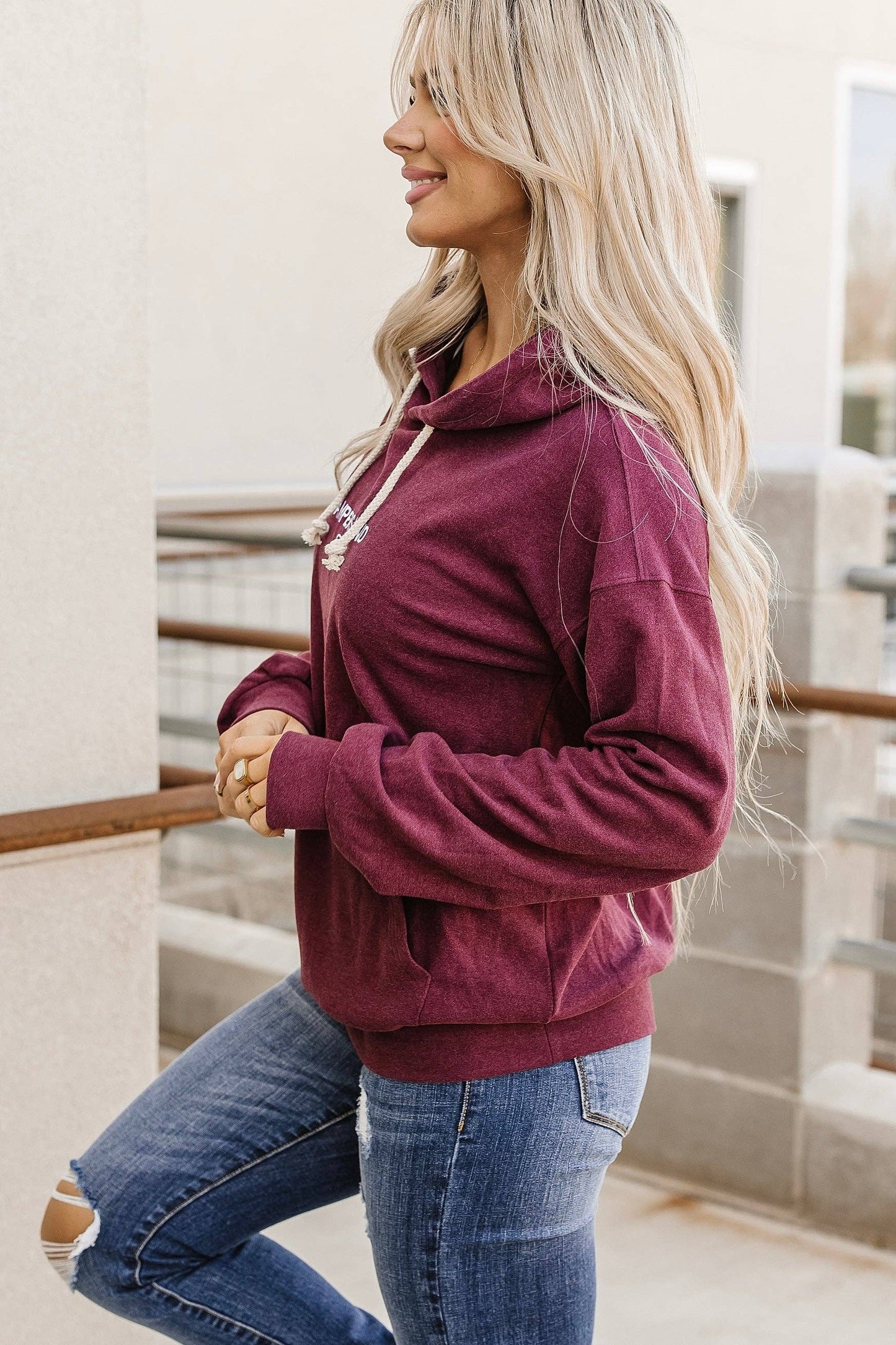 Ampersand Avenue - Performance Fleece University Hoodie - Wine