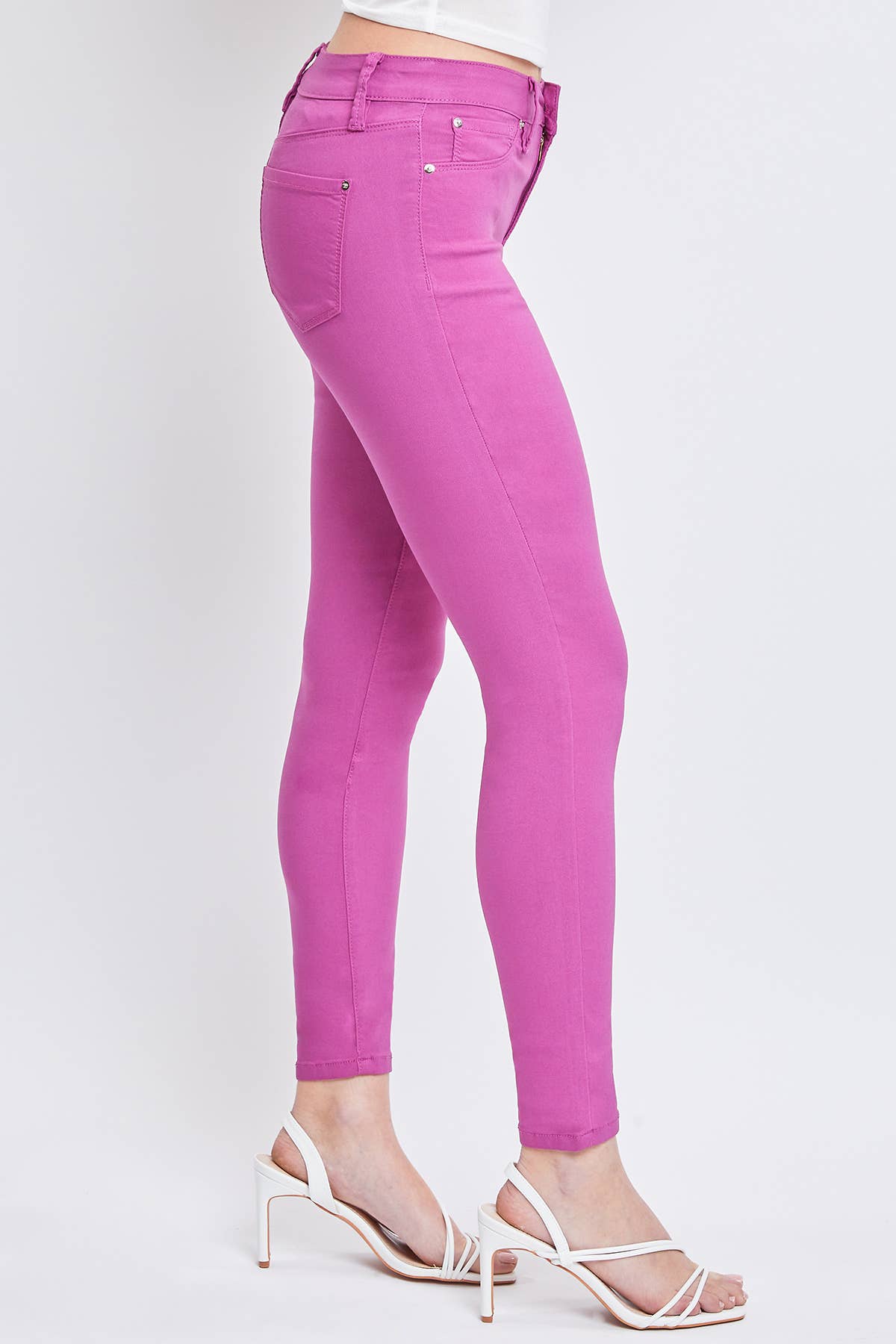 YMI  Hyper stretch Mid-Rise Skinny Jean in Brose Color