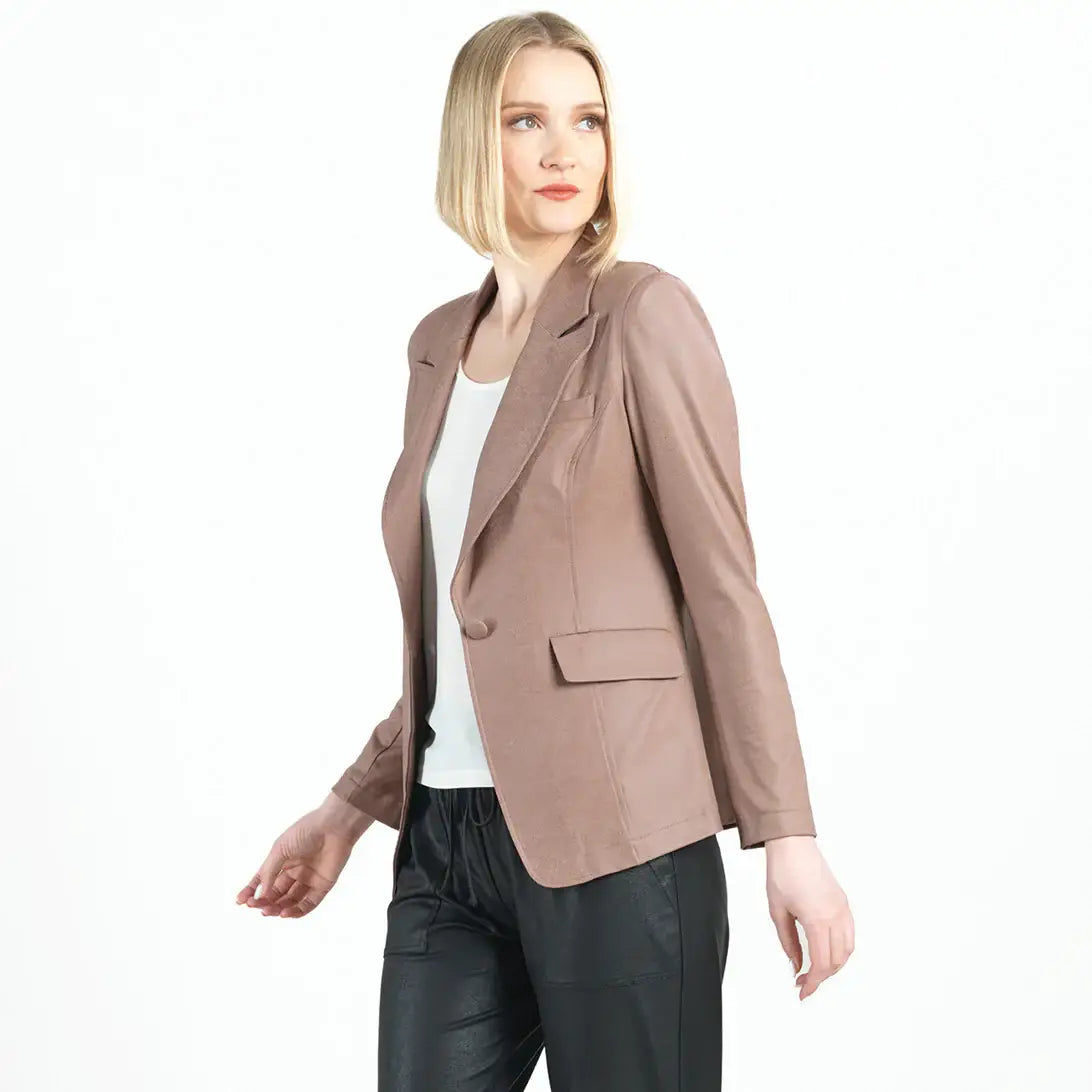 Clara Sunwoo - JK124 - Liquid Leather ™ Signature Pocket Blazer: Black / S