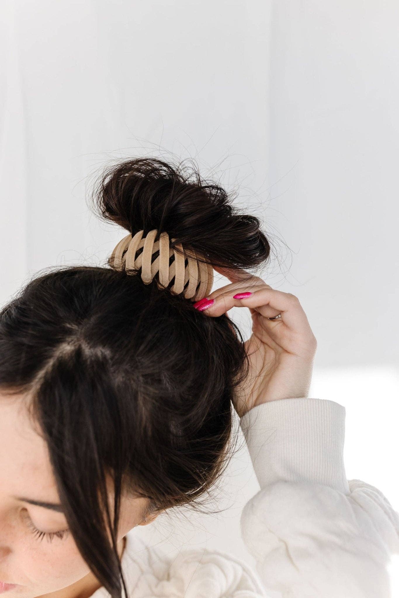 Light Brown Bird Nest Expanding Hair Claw