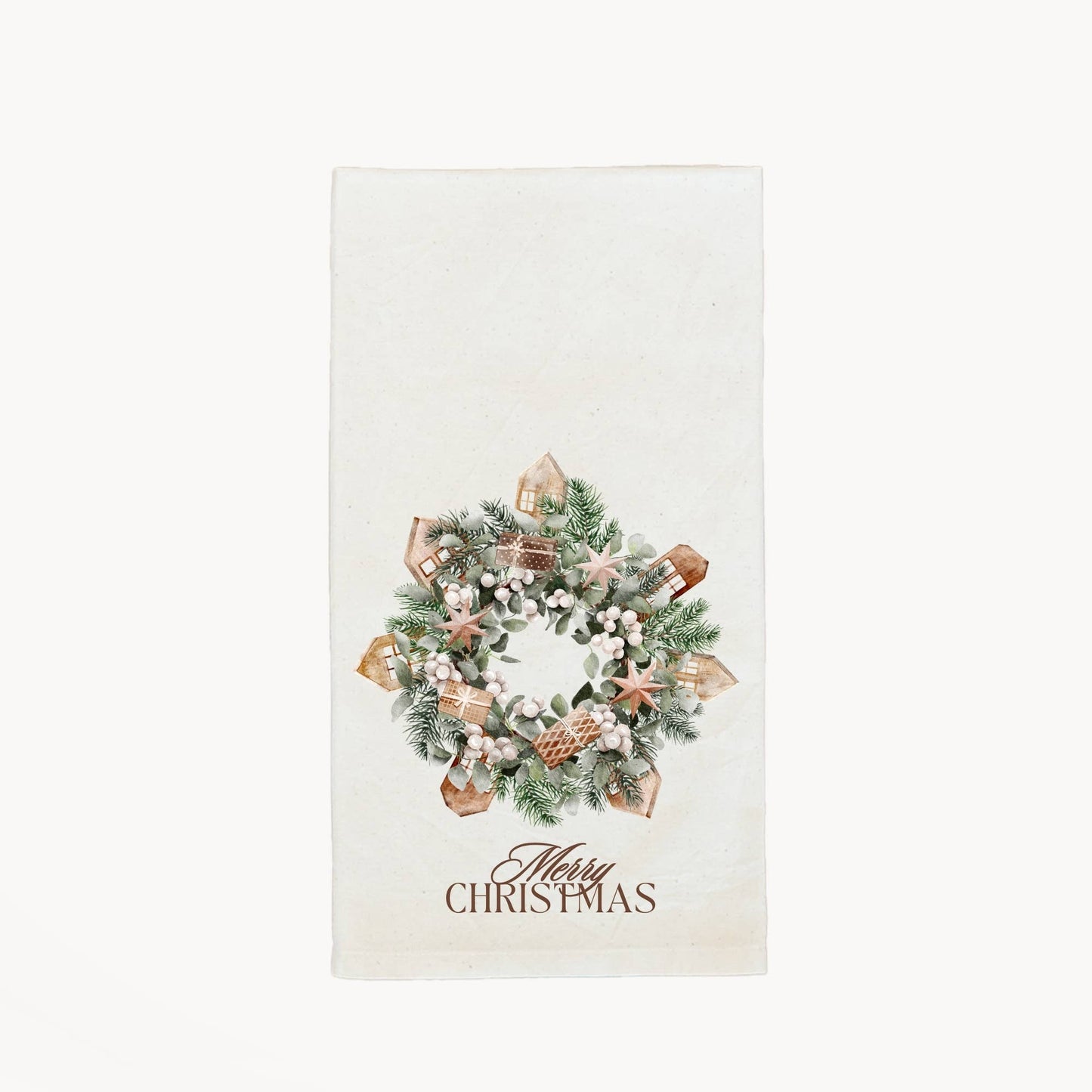 KORISSA - Handmade Cotton Tea Towel - Festive Christmas Tree