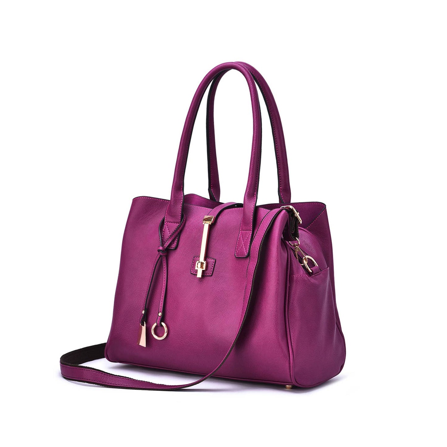 Mellow World - Jasmine Structured 3-Compartment Satchel: Plum