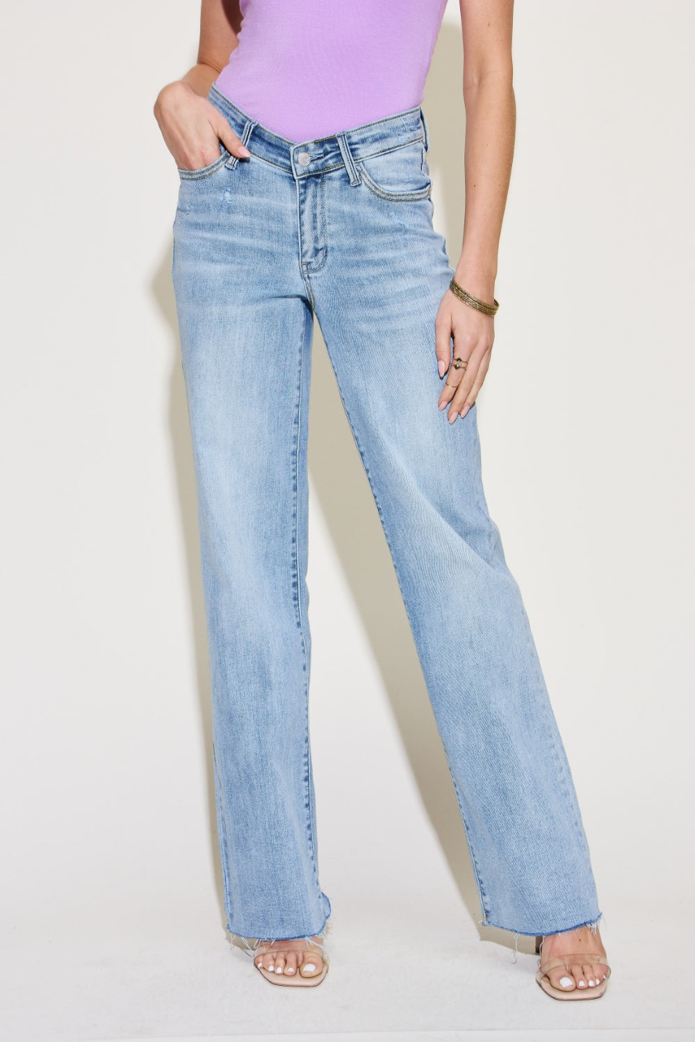 ONLINE ONLY! Judy Blue Full Size V Front Waistband Straight Jeans