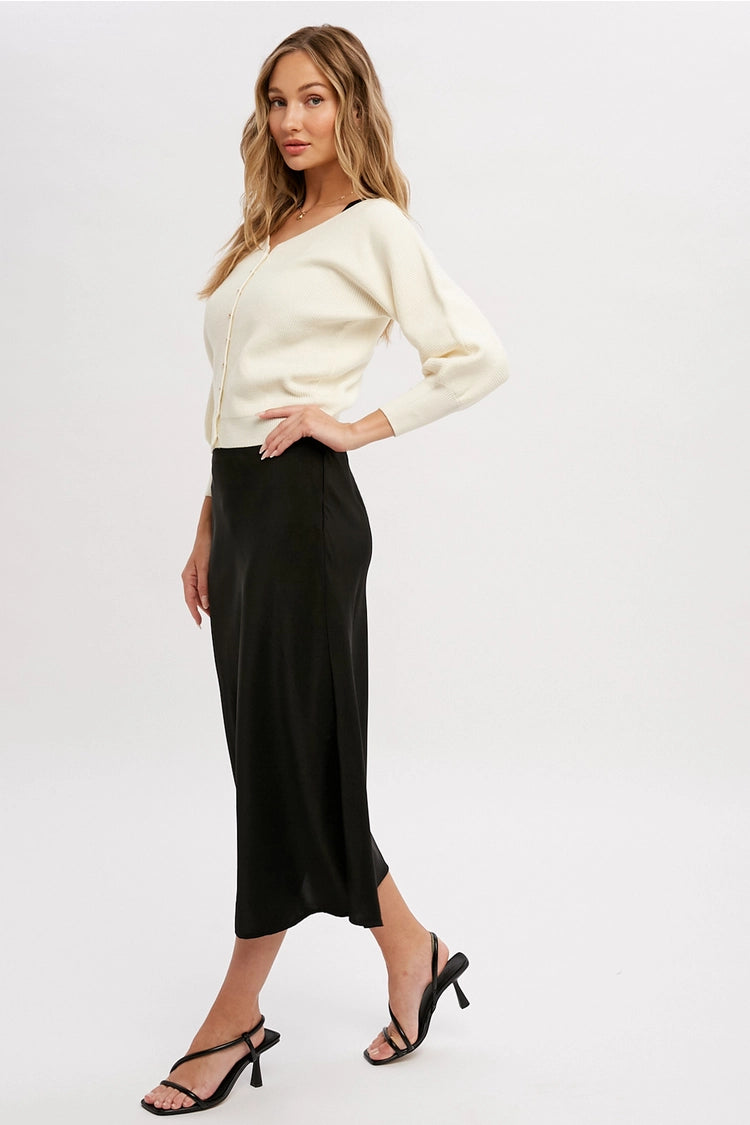 BI - Satin Midi Skirt