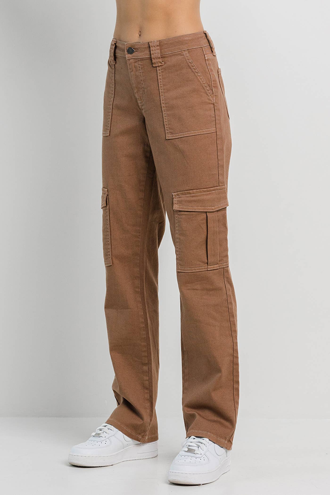 Jelly Jeans - Taupe Straight Cargo Pants: Taupe in Straight leg