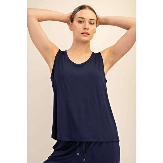 Rae Mode - VISCOSE MODAL SLEEVELESS TANK: Navy