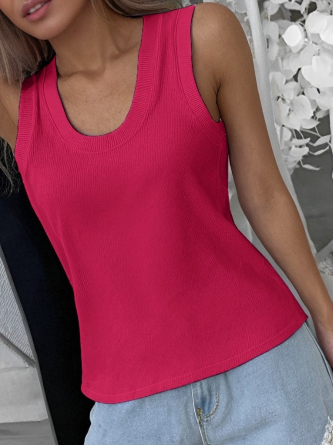 ONLINE ONLY! Solid Scoop Neck Tank