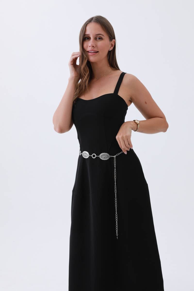 Leto Accessories - Western Chain Belt – Interlocking Oval & O-Ring Design: Autique Gold