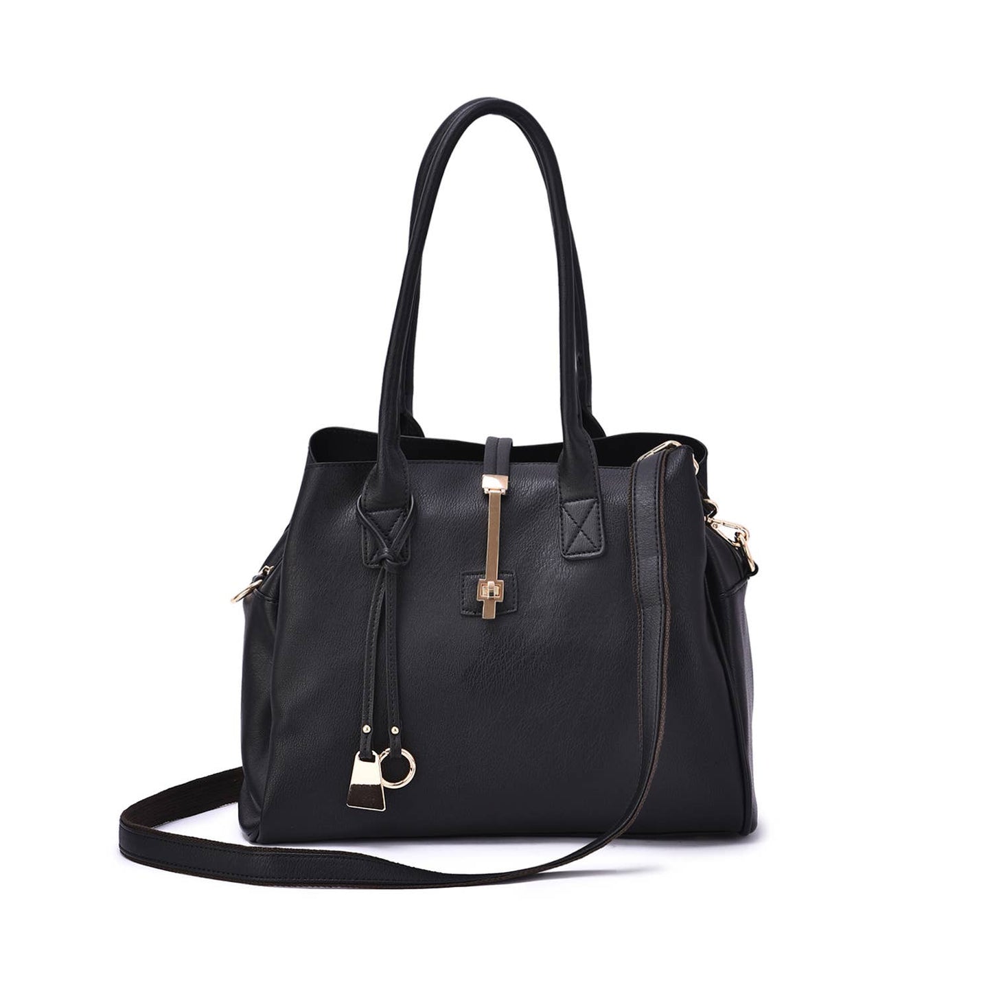 Mellow World - Jasmine Structured 3-Compartment Satchel: Black