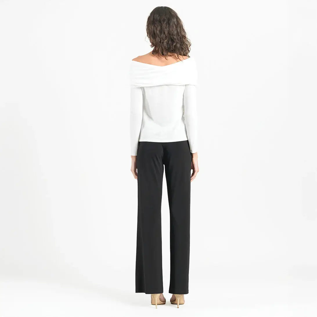 Clara Sunwoo - Ultra Cozy - Ruched Off-Shoulder Sweater Top: Ivory