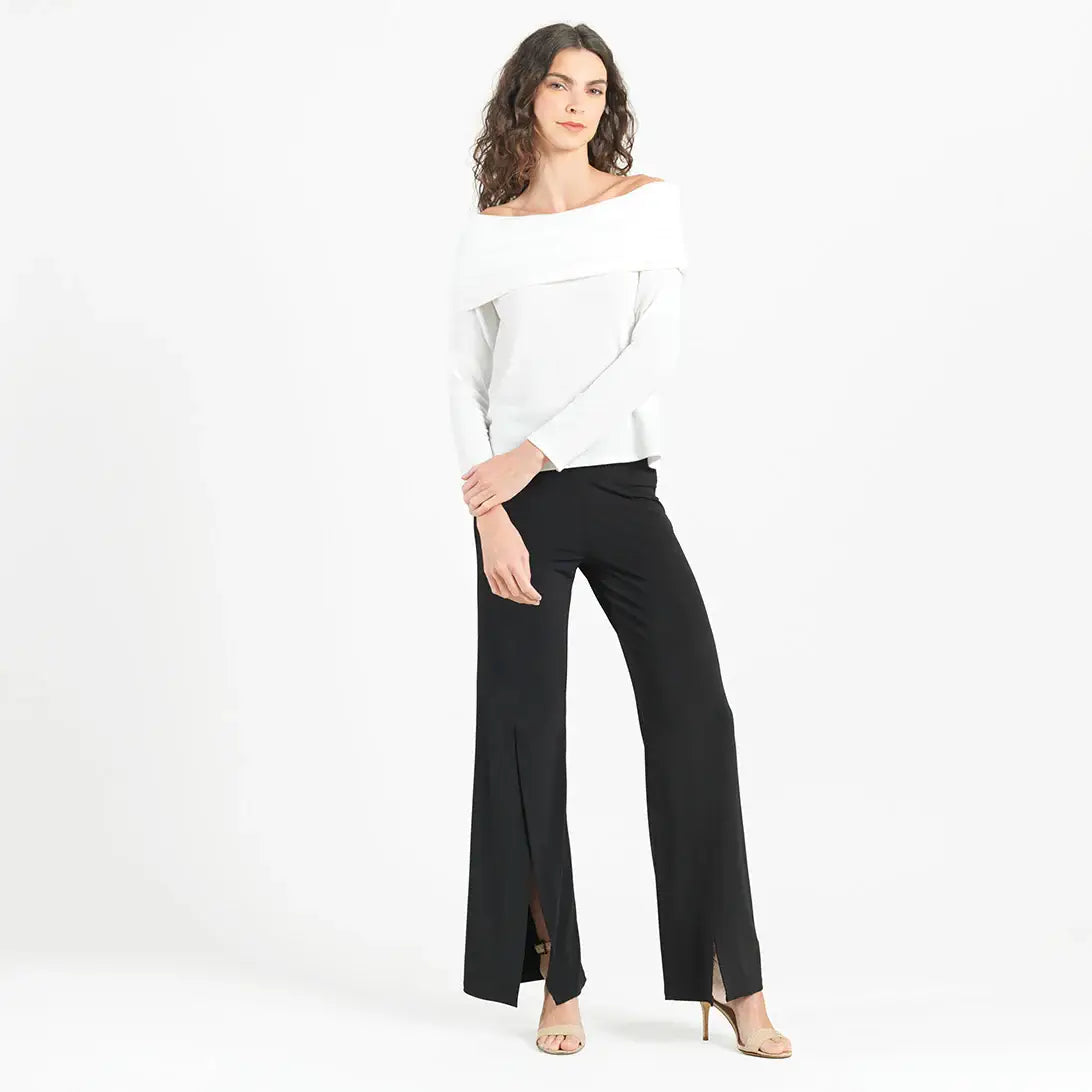 Clara Sunwoo - Ultra Cozy - Ruched Off-Shoulder Sweater Top: Ivory