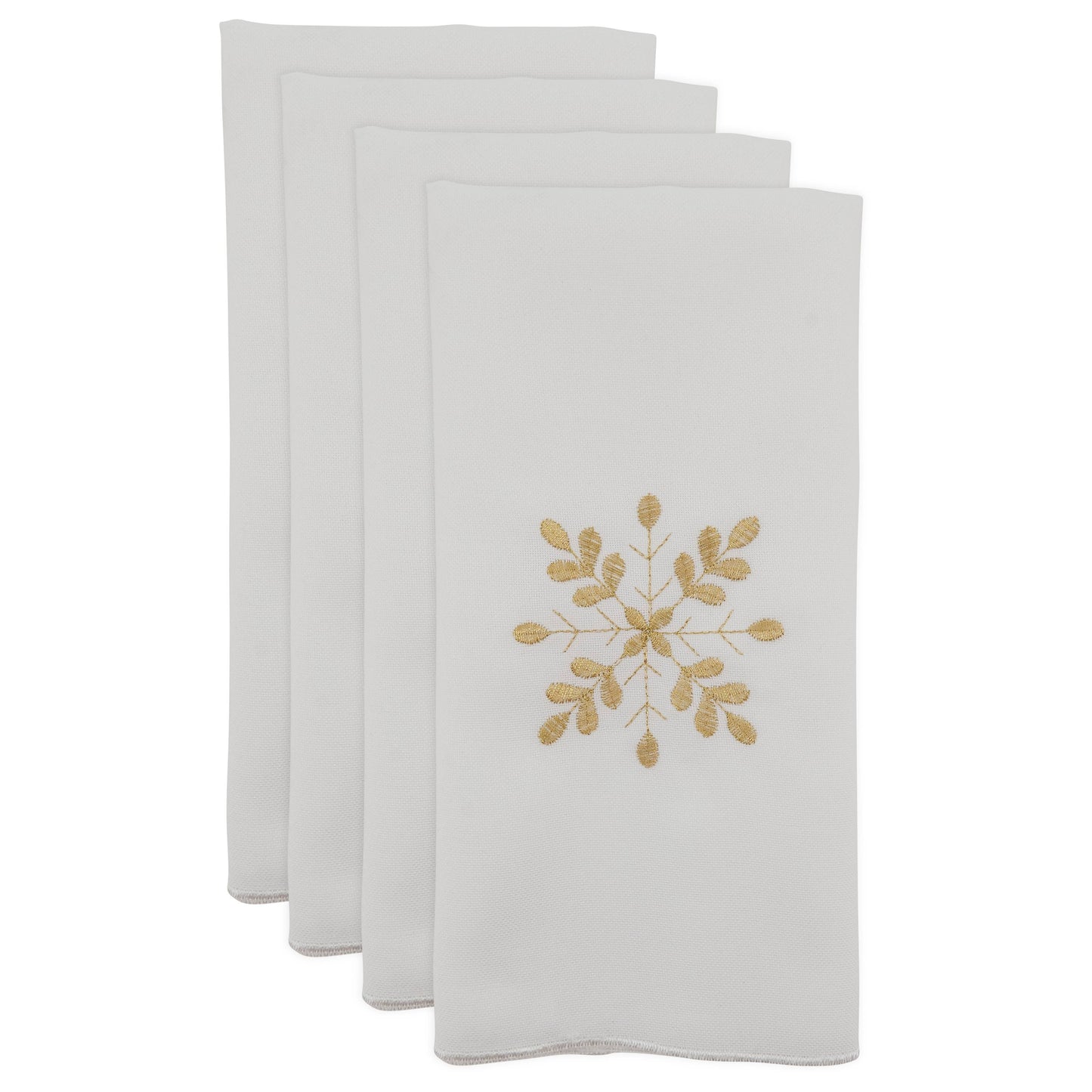 Saro Lifestyle - Snowflake Napkin: Ivory / 20"