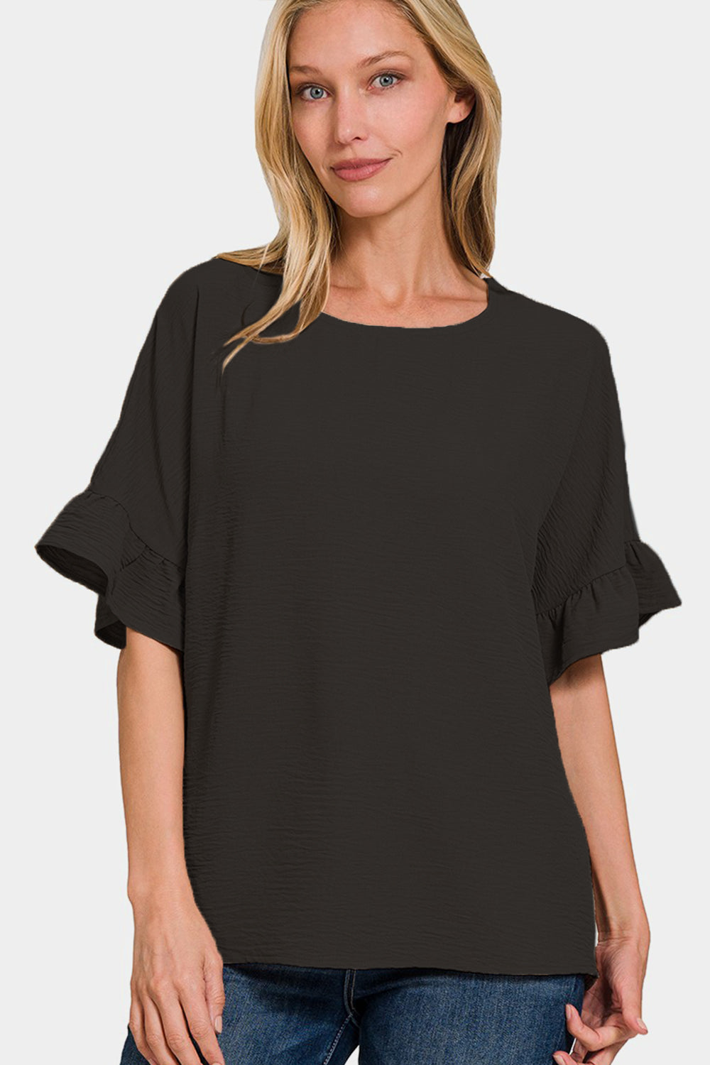 ONLINE ONLY! Zenana V-Neck Flutter Sleeve Top