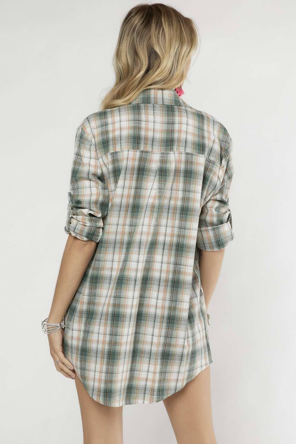 PLAID BUTTONDOWN LONG SLEEVE SHIRT / GREEN