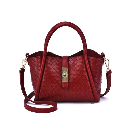 Mellow World - Michelle Woven Embossed Crossbody: Maroon