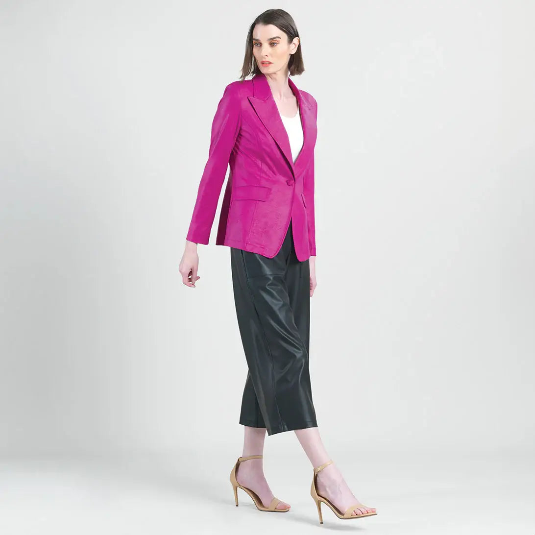Clara Sunwoo - JK124 - Liquid Leather ™ Signature Pocket Blazer: Black / S