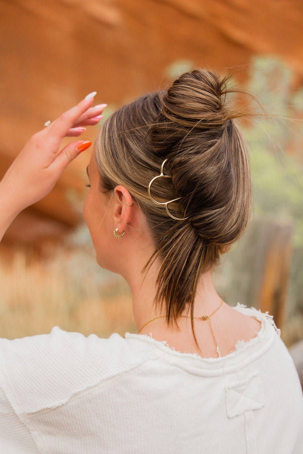 Golden Scalloped Hair Fork