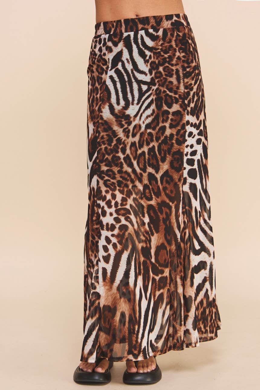 Senara Maxi Skirt Animal Print: Animal Print