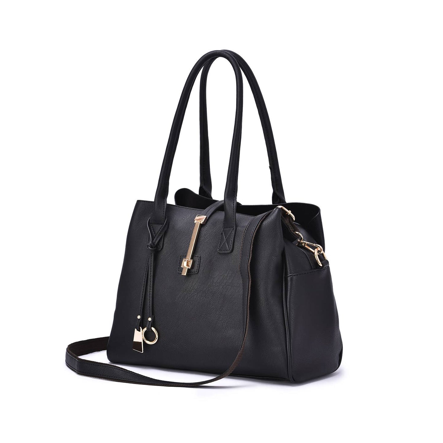 Mellow World - Jasmine Structured 3-Compartment Satchel: Black