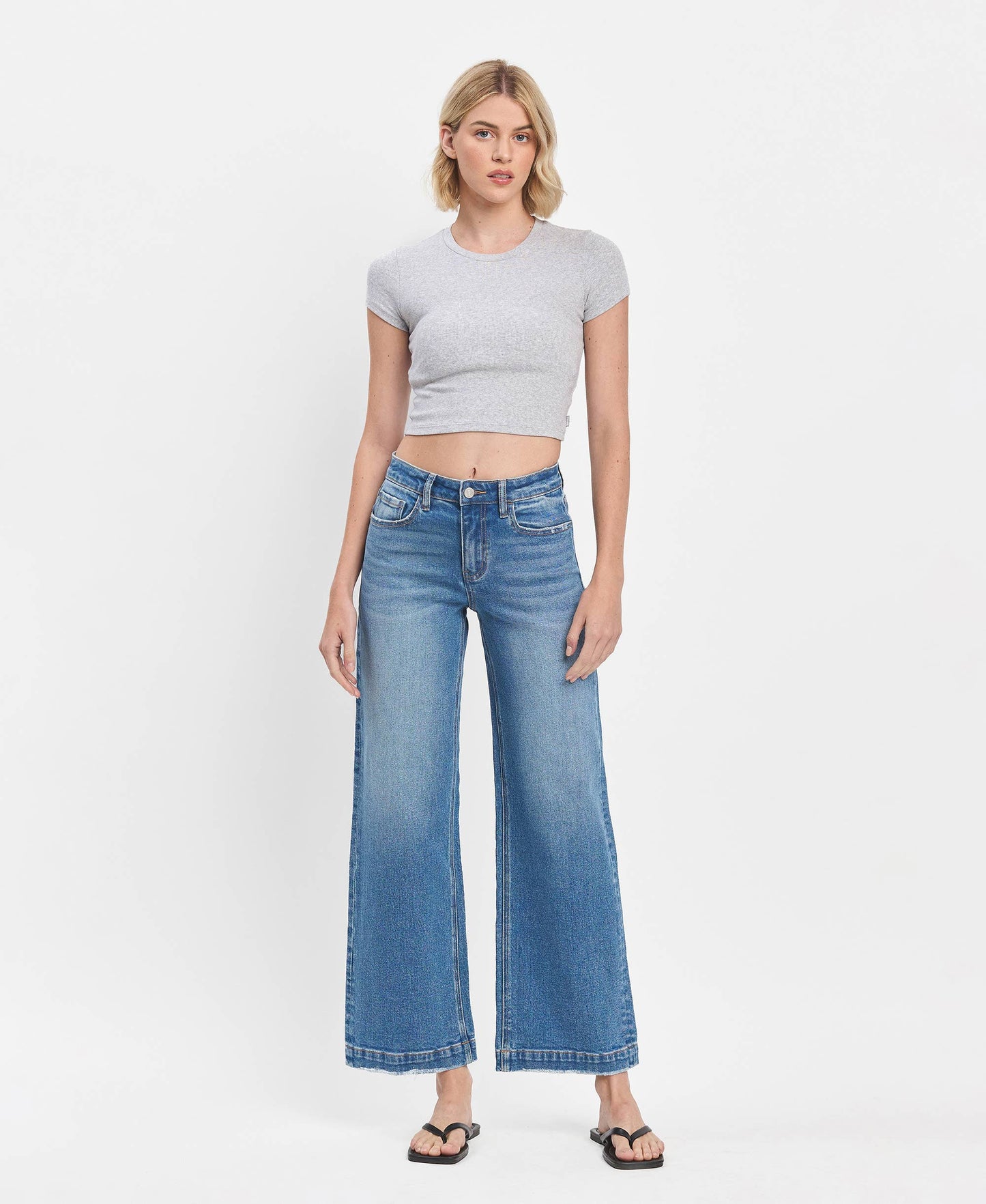 Lovervet by VERVET - HIGH RISE TROUSER WIDE JEANS IMPROVE