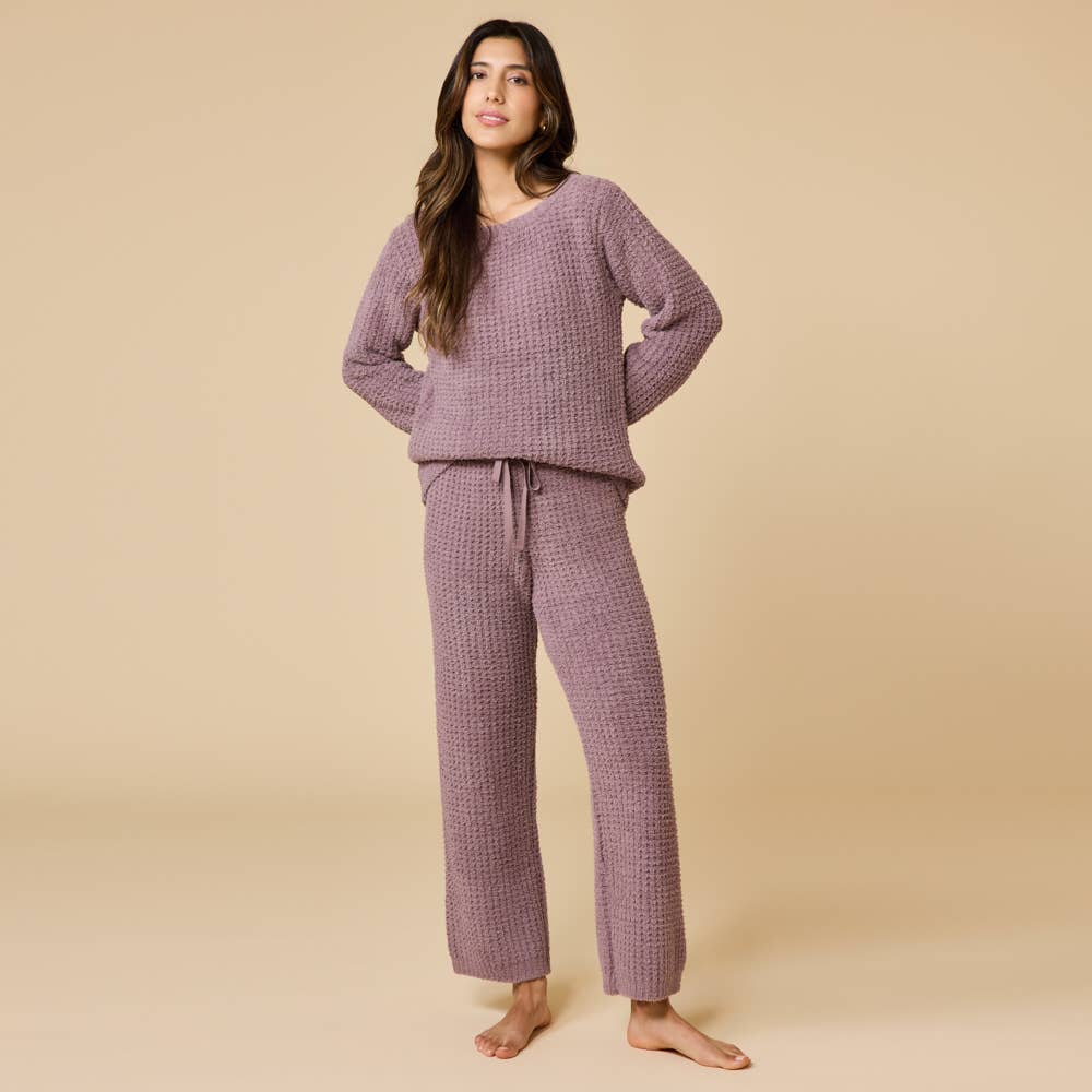 Softies - Marshmallow Waffle Boatneck Lounge Set: Driftwood