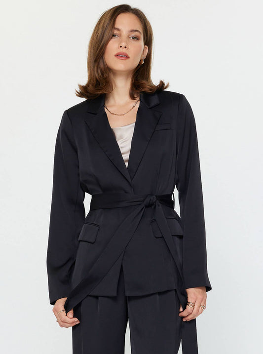 Current Air - Silky Tailored Jacket: Black