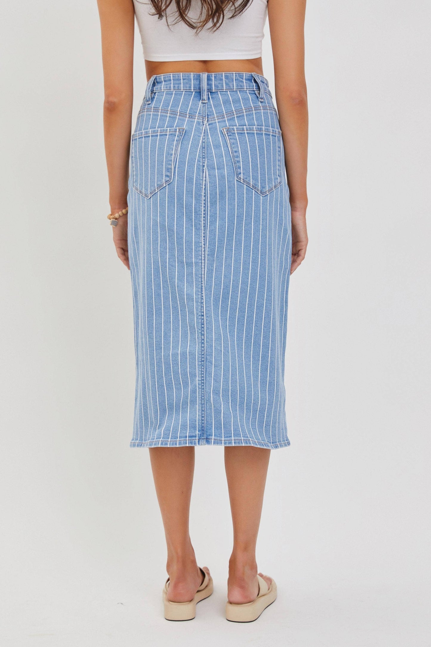 Cello Jeans - High Rise Midi Skirt with Front Slit