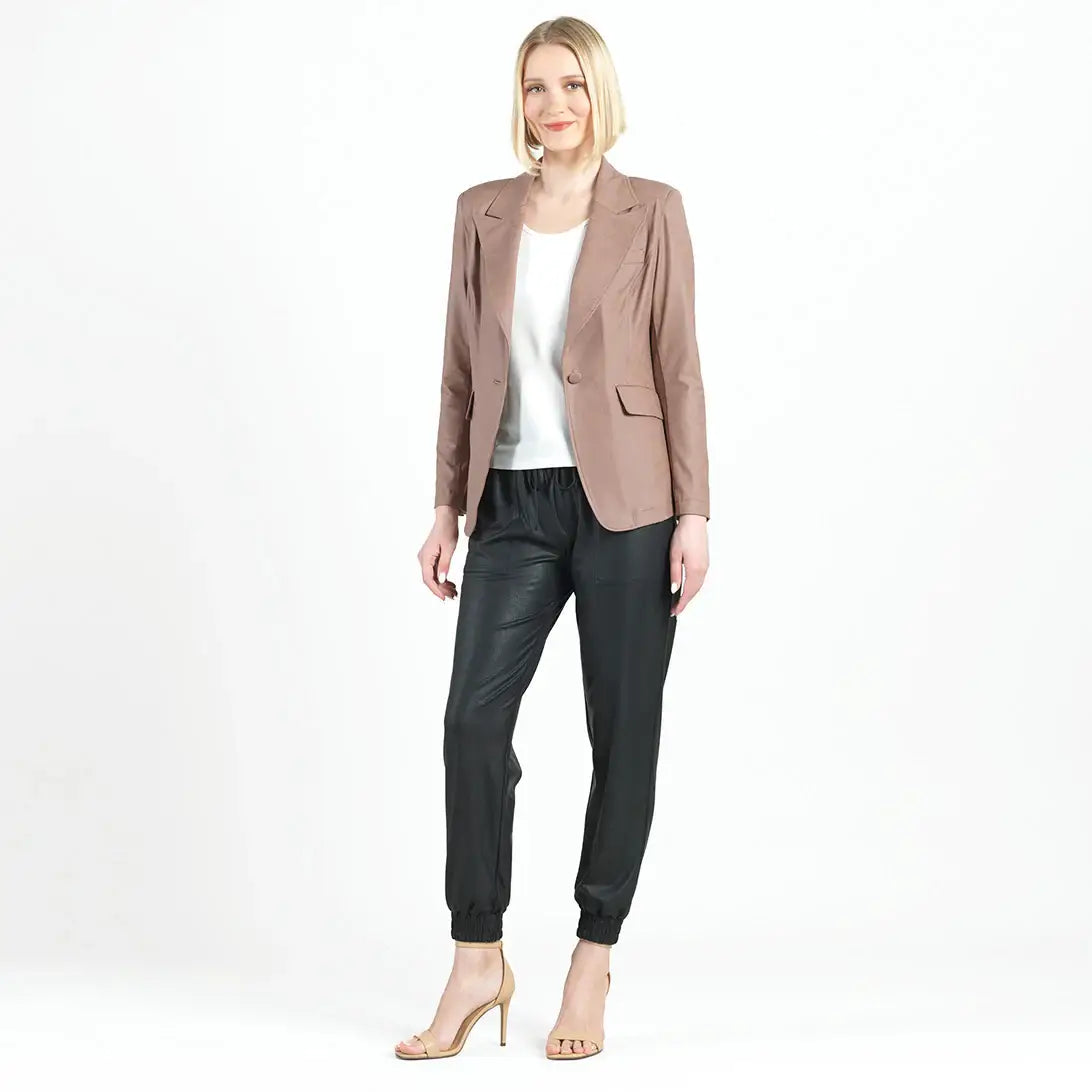 Clara Sunwoo - JK124 - Liquid Leather ™ Signature Pocket Blazer: Black / S