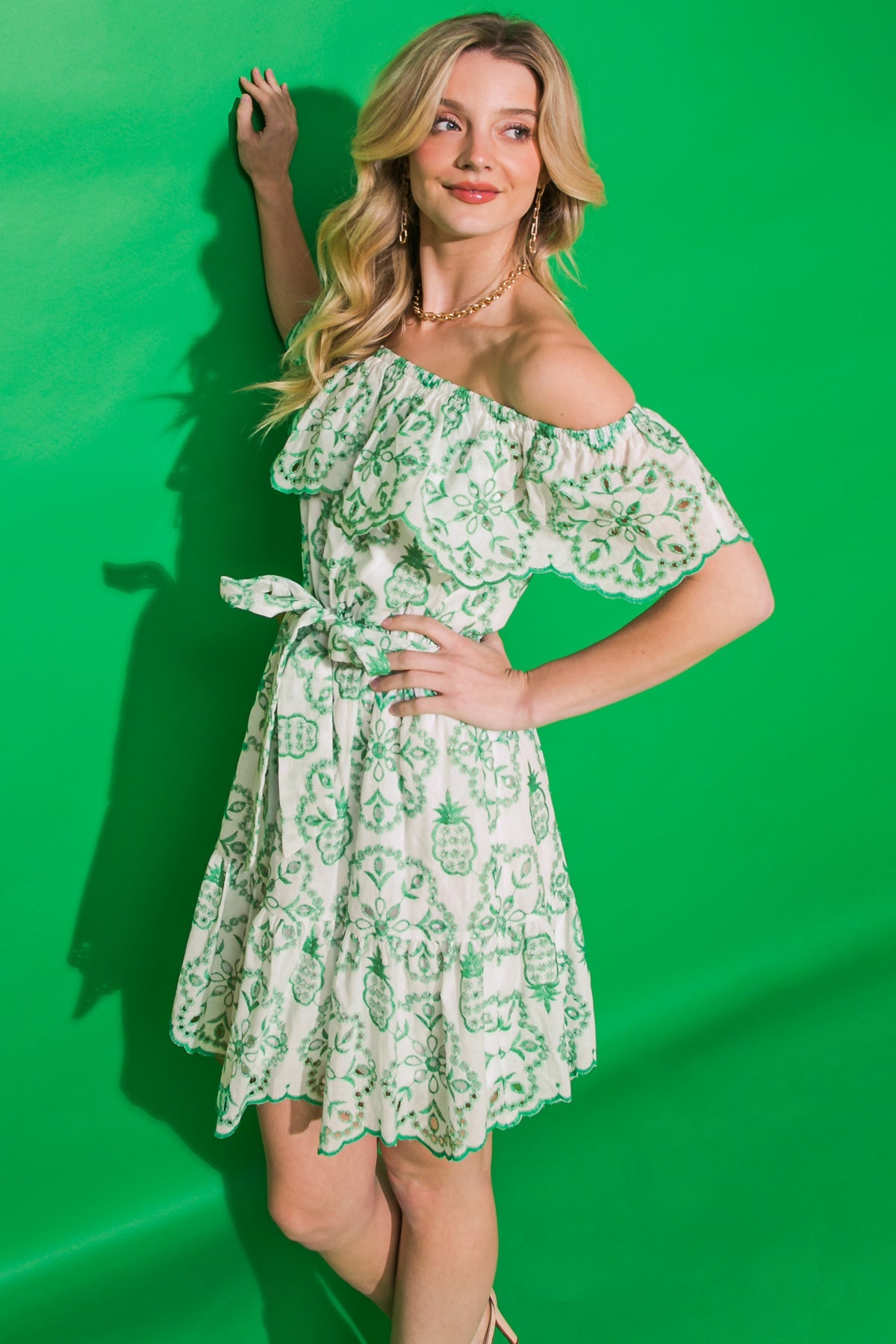 ONLINE ONLY! BET ON YOU EYELET MINI DRESS