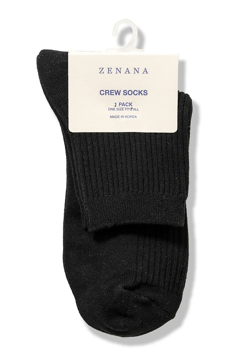 Ribbed Crew Socks