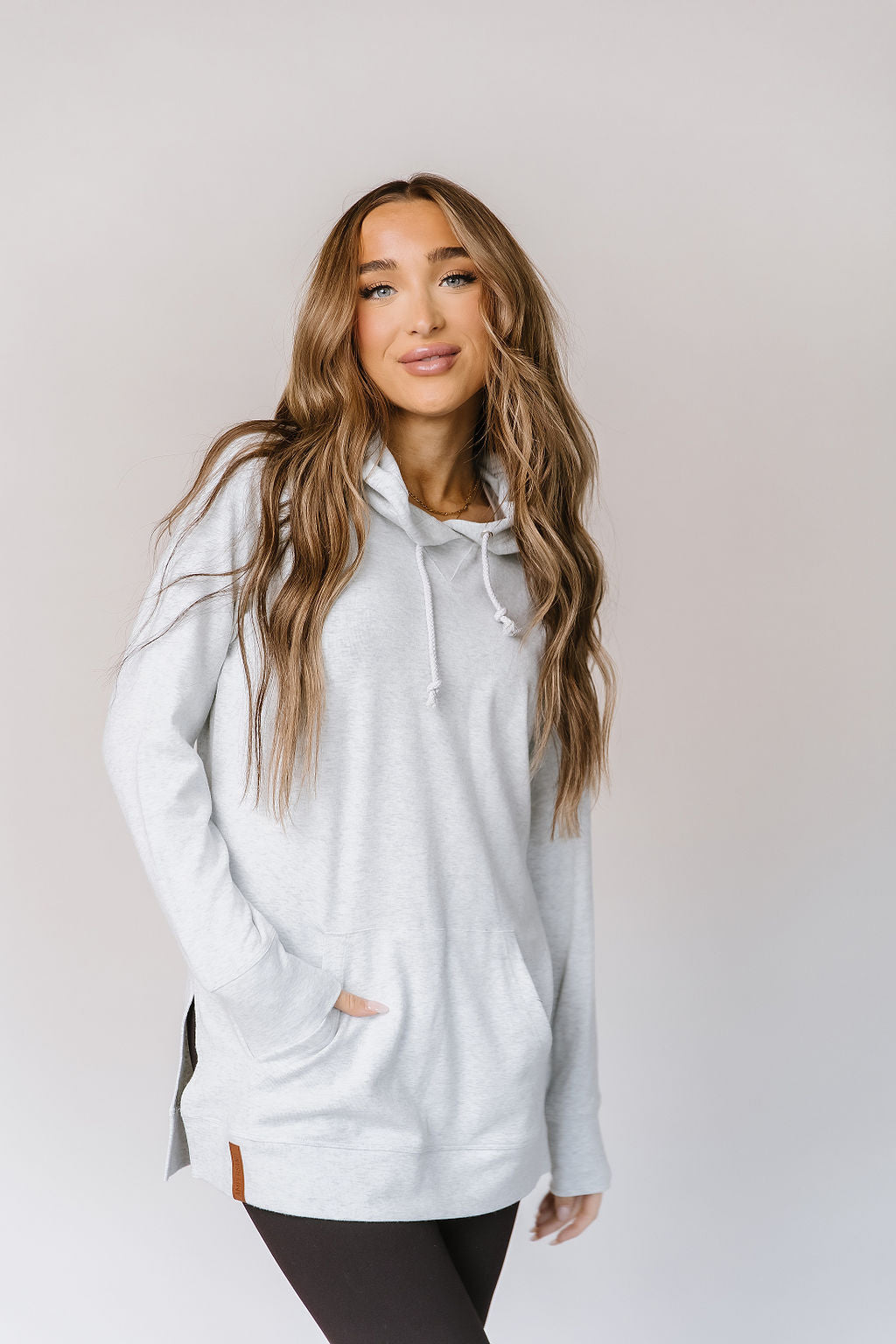 ONLINE ONLY! Sideslit Hoodie - White Mist