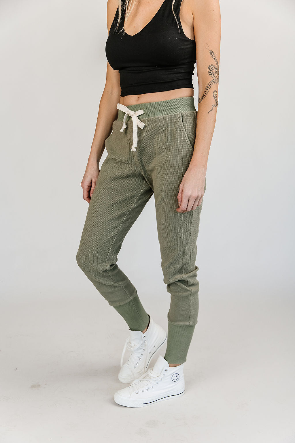 ONLINE ONLY! Waffle Knit Joggers- Willow