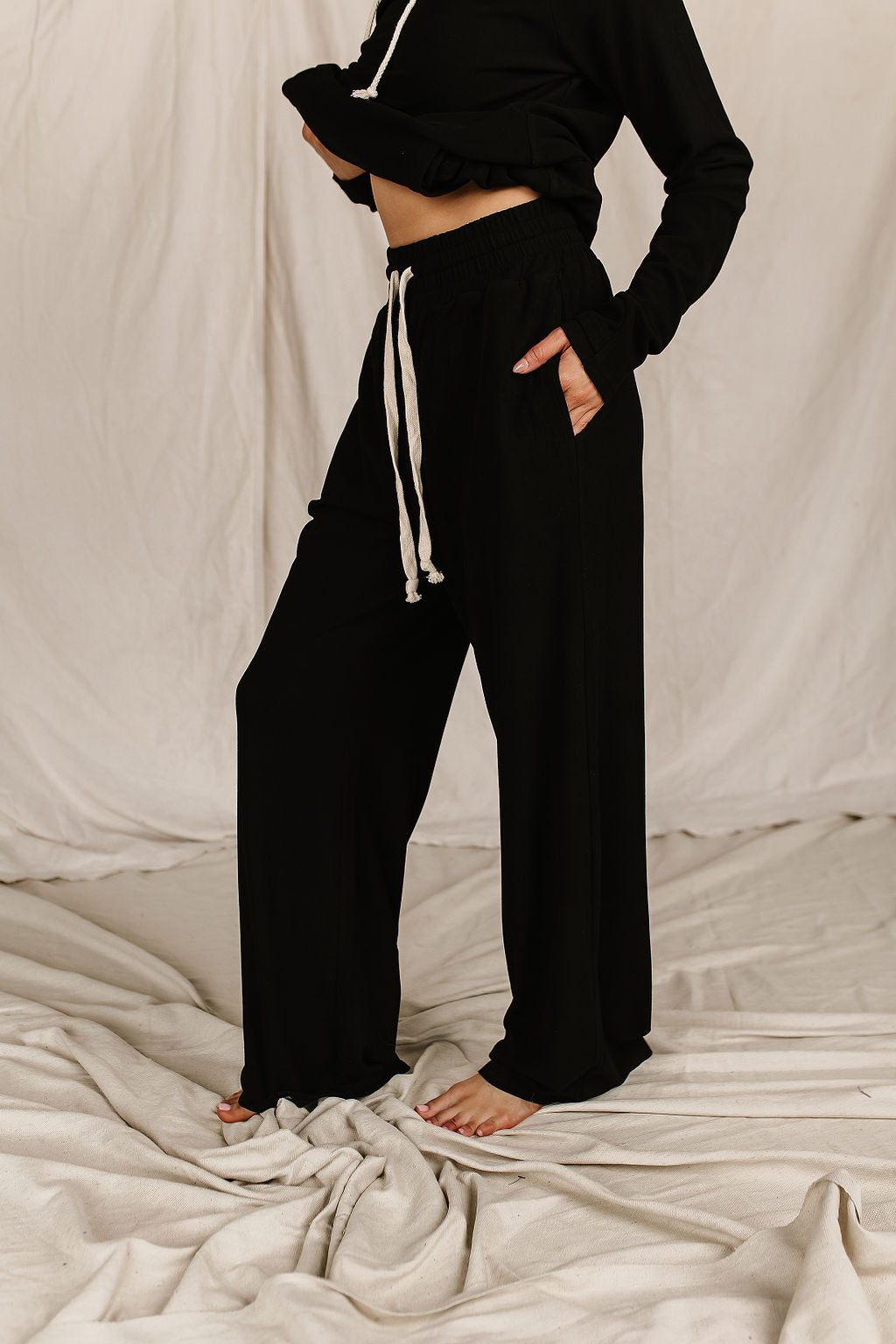 ONLINE ONLY! Performance Fleece Free Time Wide Leg Comf Joggers- Poppy Seed