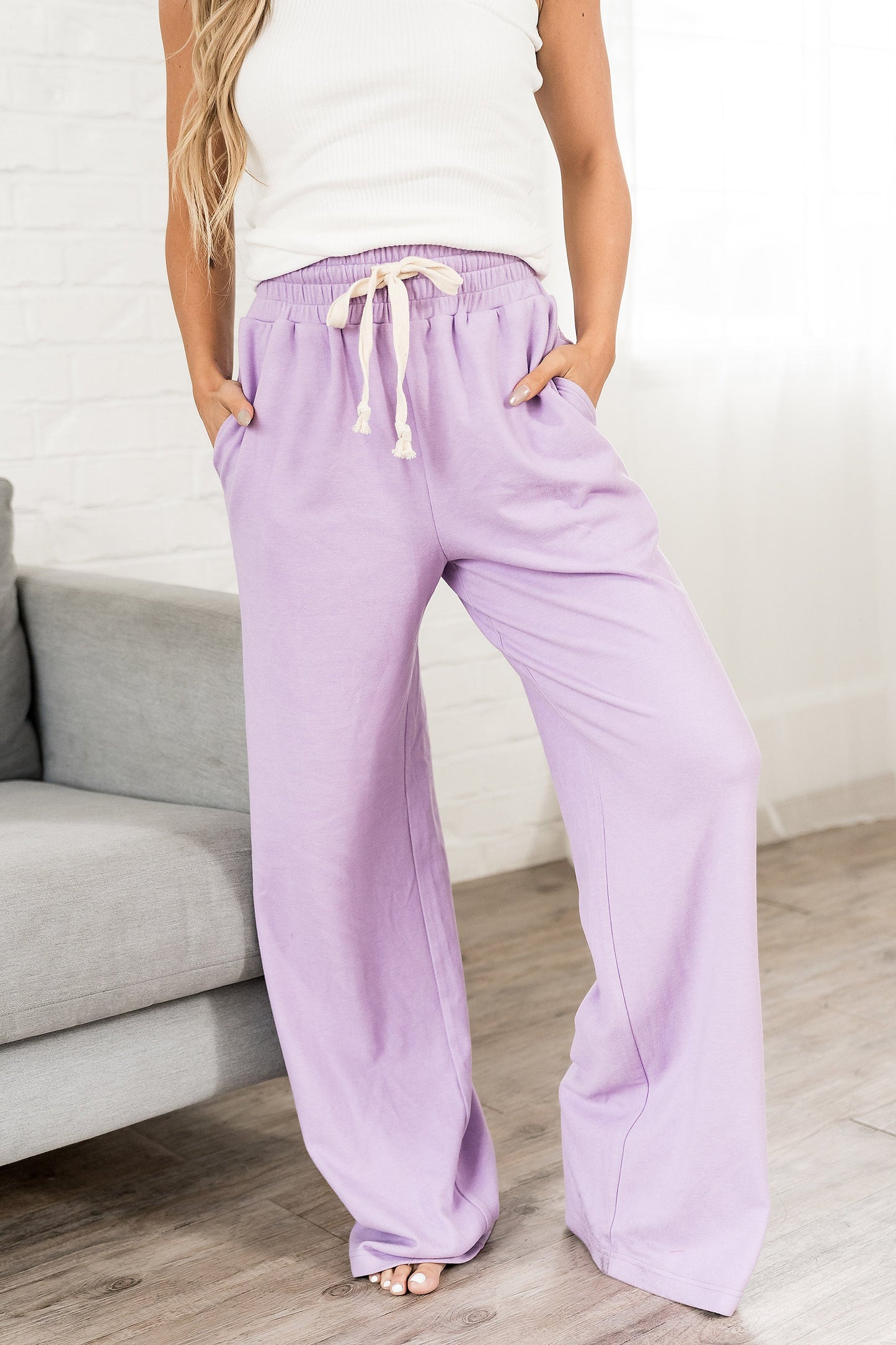 ONLINE ONLY! Free Time Wide Leg Comf Joggers- Wisteria