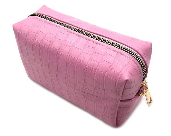 BARBIE PINK CROCODILE COSMETIC BAG