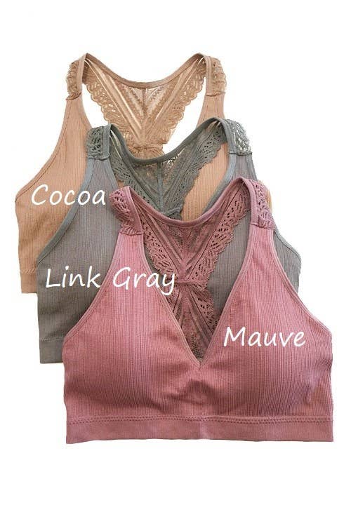 VM - Lace Racerback Bralette Link Grey