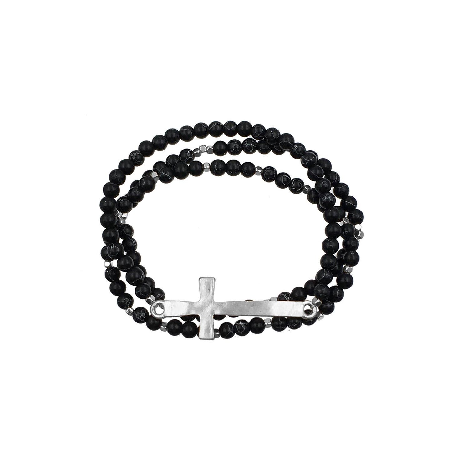 Meghan Browne Style - KING SILVER JET BLACK STRETCH BRACELET – The Tique'